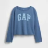 Kinder-sweatshirt met breed halslijn en logo van Vintagesoft-badstof