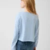 Kinder-sweatshirt met breed halslijn en logo van Vintagesoft-badstof