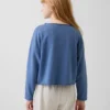 Kinder-sweatshirt met breed halslijn en logo van Vintagesoft-badstof