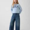 Kinder-sweatshirt met breed halslijn en logo van Vintagesoft-badstof