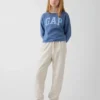 Kinder-sweatshirt met breed halslijn en logo van Vintagesoft-badstof