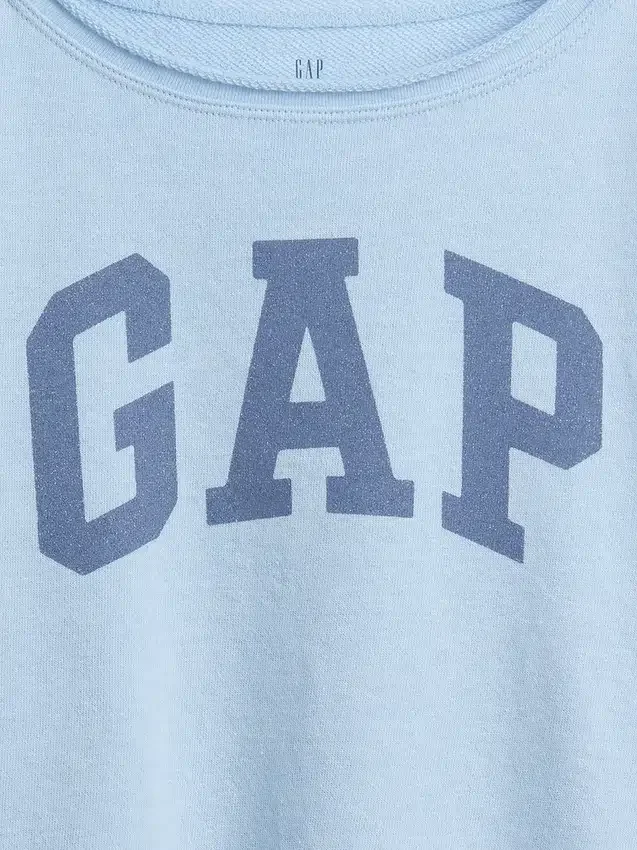 Kinder-sweatshirt met breed halslijn en logo van Vintagesoft-badstof