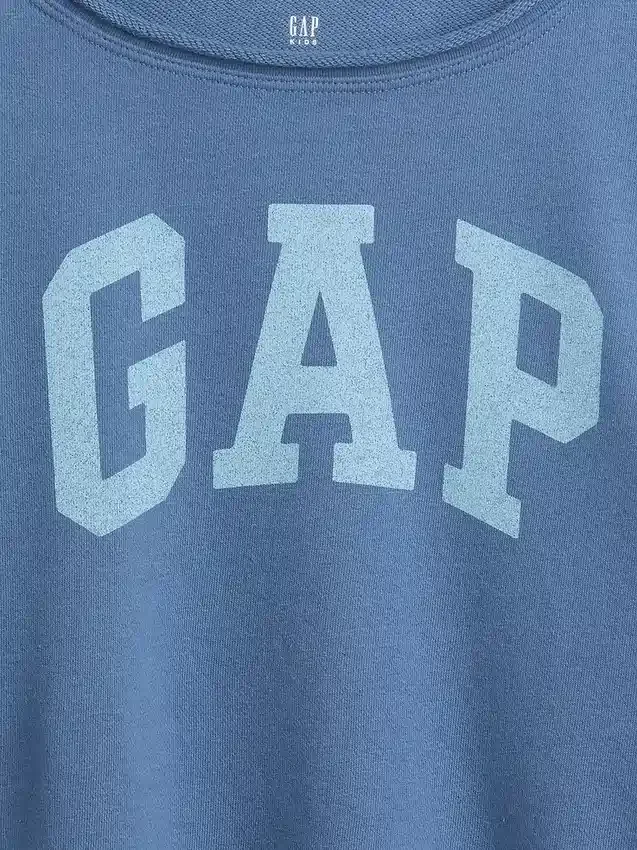 Kinder-sweatshirt met breed halslijn en logo van Vintagesoft-badstof