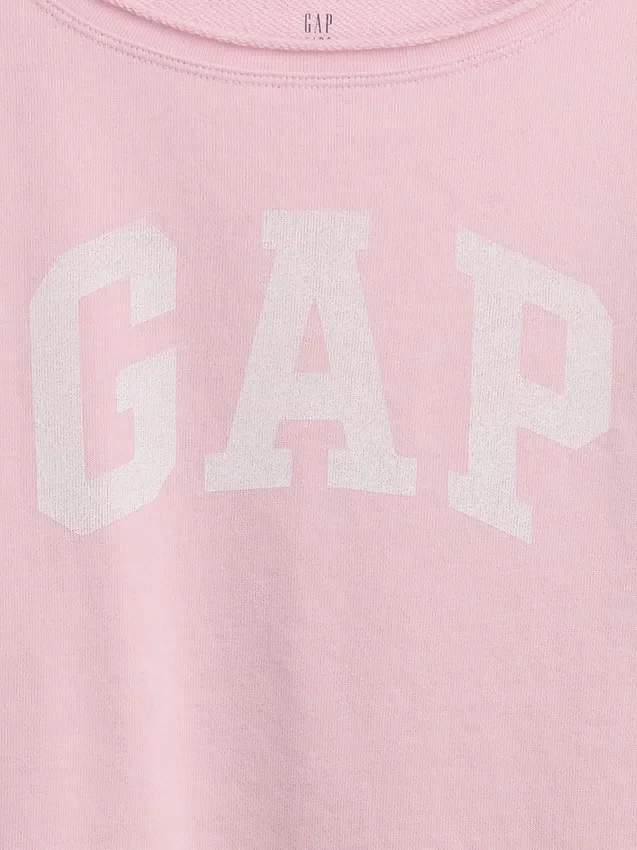 Kinder-sweatshirt met breed halslijn en logo van Vintagesoft-badstof