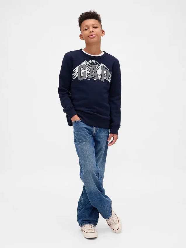 Kinder-sweatshirt met grafische logo’s