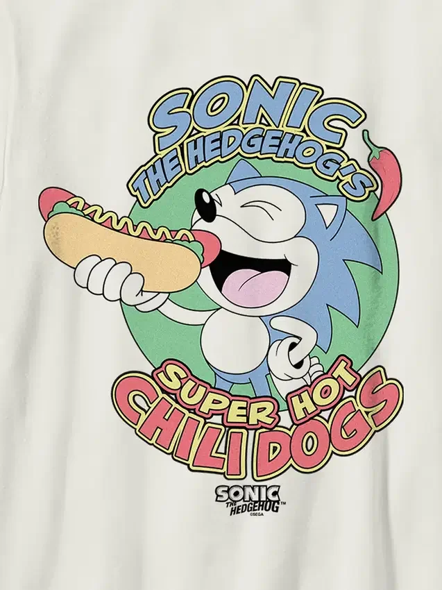 Kinder-T-shirt met afbeelding van Sonic the Hedgehog en Chilidogs