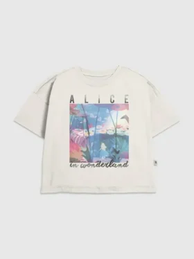 Kinder-T-shirt met Alice in Wonderland-afbeelding