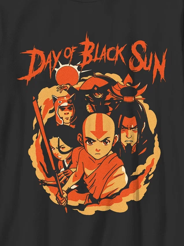 Kinder-T-shirt met 'Avatar: The Last Airbender'-print 'Black Sun'