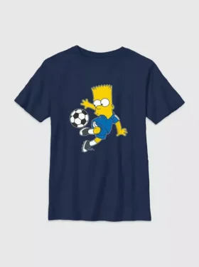 Kinder-T-shirt met Bart Simpson-voetbalprint