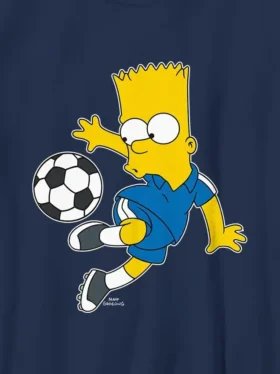 Kinder-T-shirt met Bart Simpson-voetbalprint