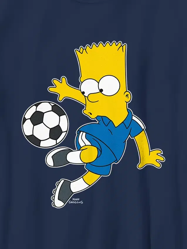 Kinder-T-shirt met Bart Simpson-voetbalprint