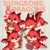 Kinder-T-shirt met Dungeons & Dragons-chibi-afbeelding