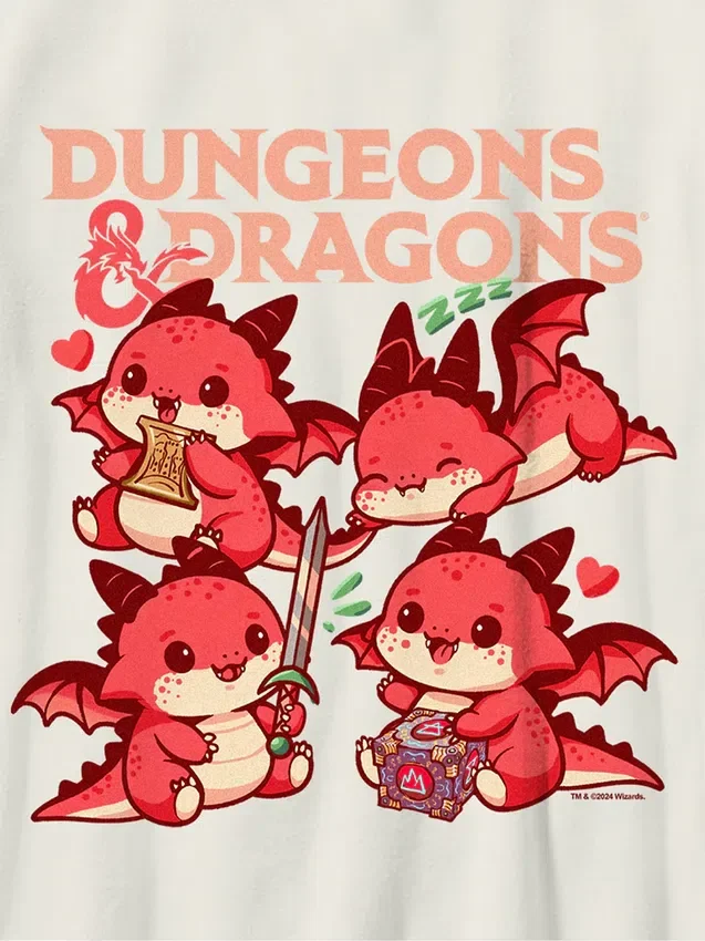 Kinder-T-shirt met Dungeons & Dragons-chibi-afbeelding