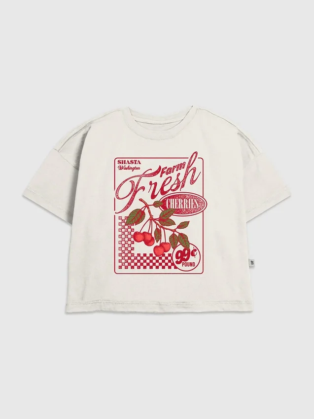 Kinder-T-shirt met ‘Farm Fresh Cherries’-afbeelding
