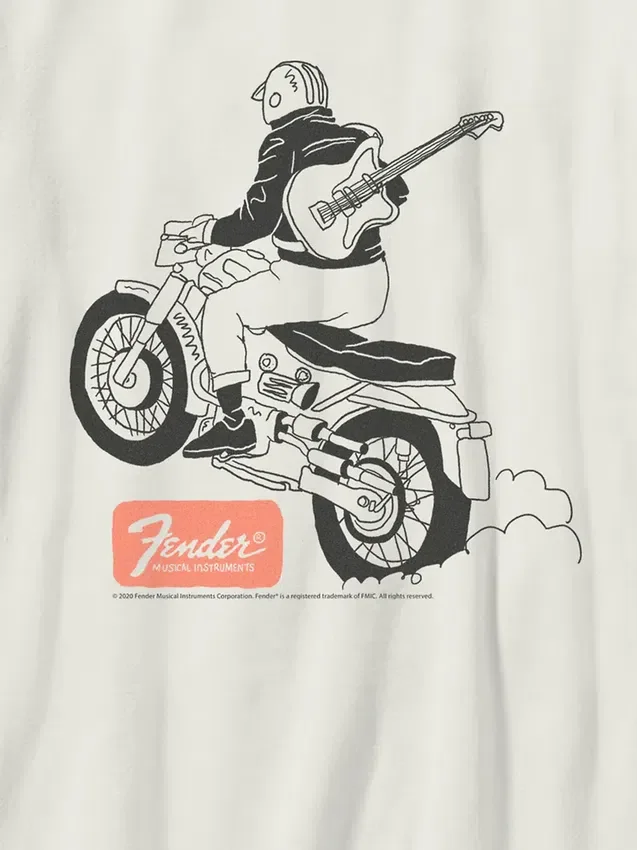Kinder-T-shirt met Fender Moto-afbeelding