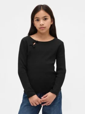 Kinder-T-shirt met geribde strik
