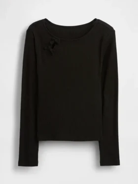 Kinder-T-shirt met geribde strik