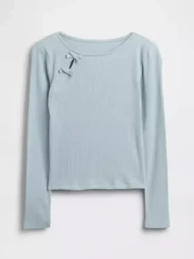 Kinder-T-shirt met geribde strik