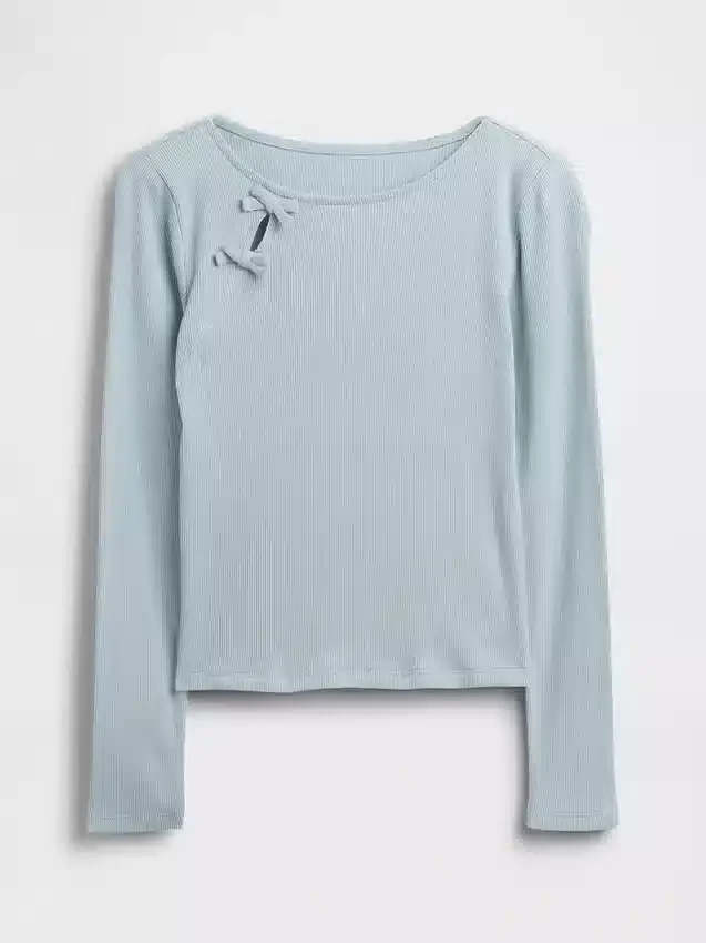 Kinder-T-shirt met geribde strik