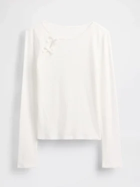 Kinder-T-shirt met geribde strik