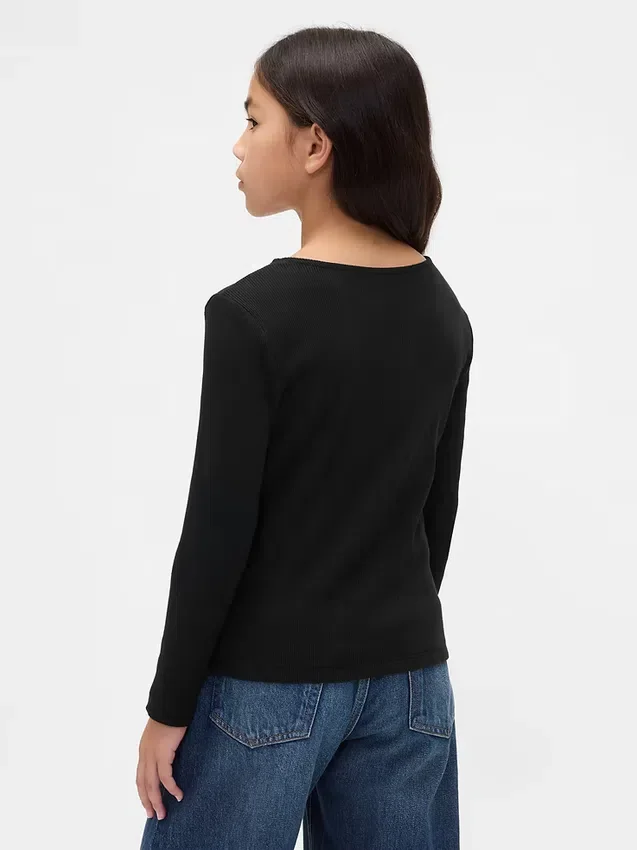 Kinder-T-shirt met geribde strik