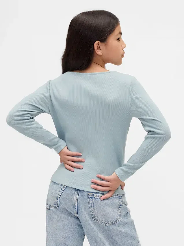 Kinder-T-shirt met geribde strik