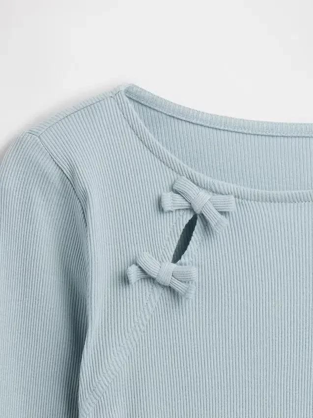 Kinder-T-shirt met geribde strik