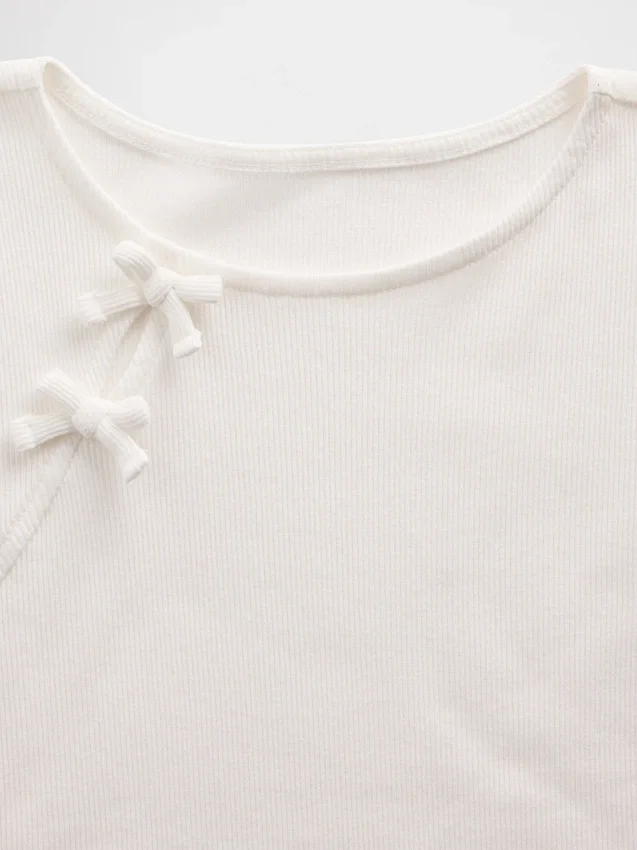 Kinder-T-shirt met geribde strik