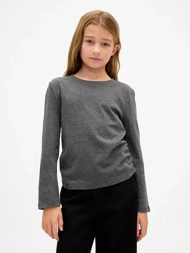 Kinder-T-shirt met gerimpelde zijkanten