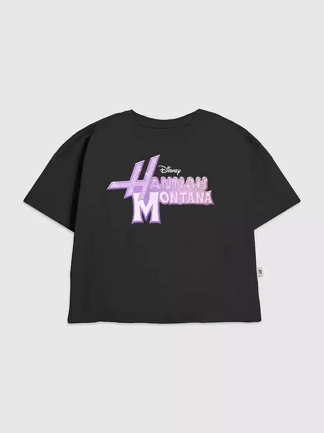 Kinder-T-shirt met Hannah Montana-logo en glamoureuze print