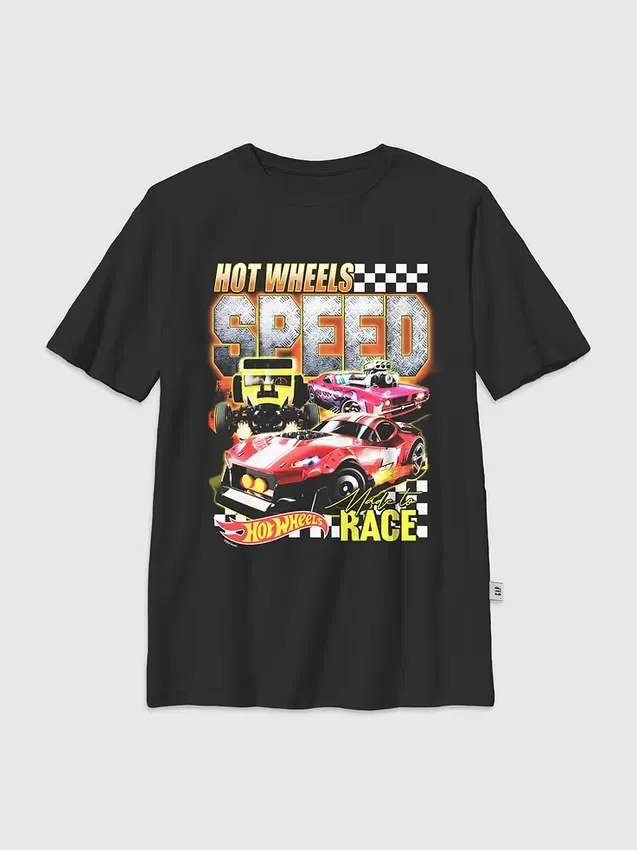 Kinder-T-shirt met Hot Wheels Speed-afbeelding