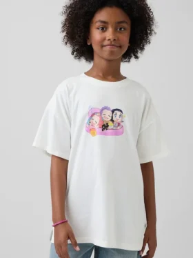 Kinder-T-shirt met K-pop Demon Hunters-print in tuniekmodel