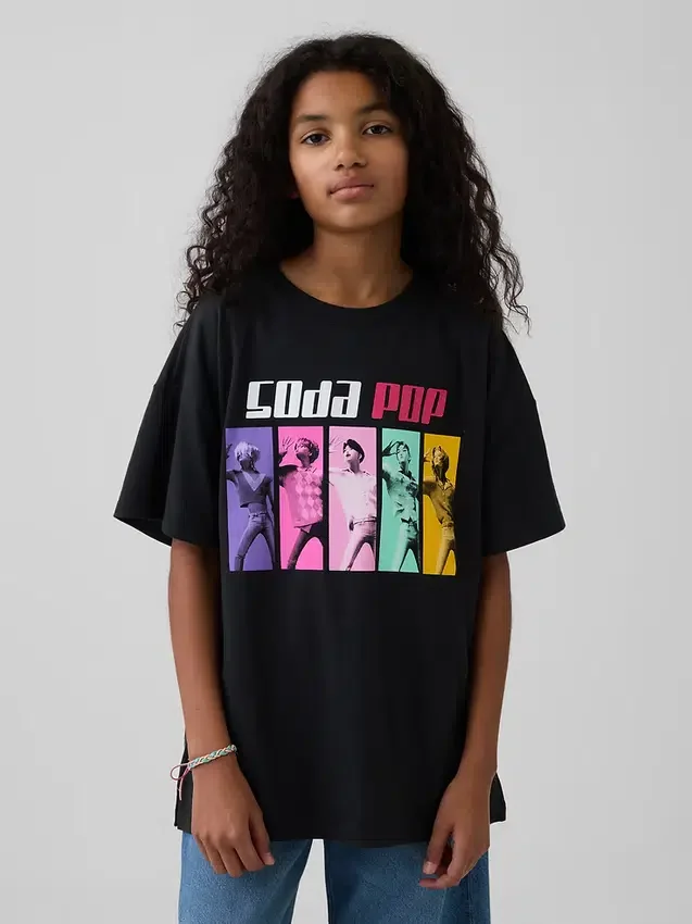 Kinder-T-shirt met K-pop Demon Hunters-print in tuniekmodel