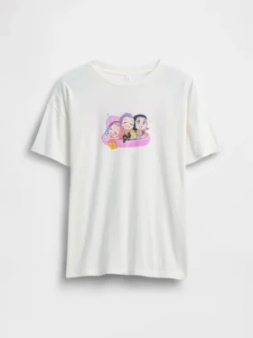 Kinder-T-shirt met K-pop Demon Hunters-print in tuniekmodel