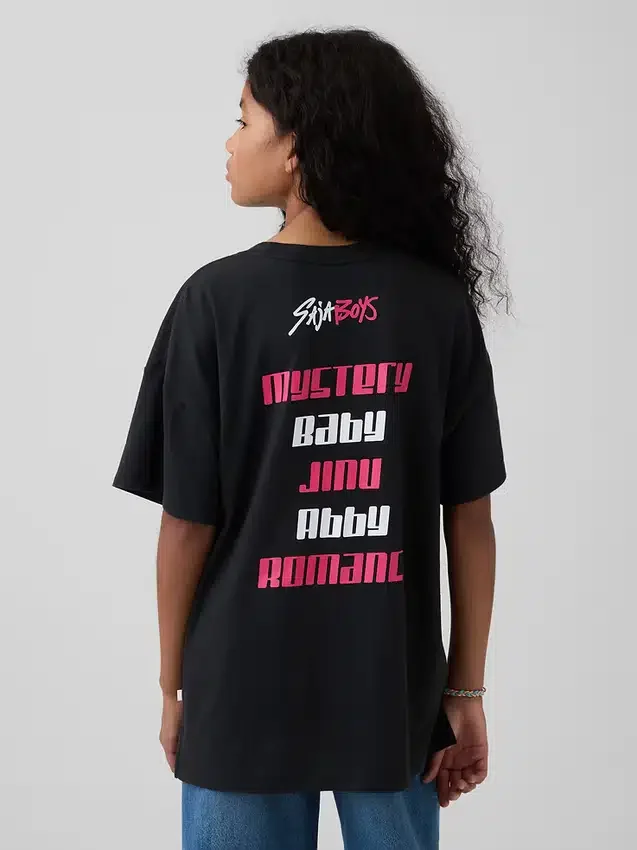 Kinder-T-shirt met K-pop Demon Hunters-print in tuniekmodel
