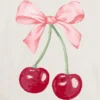 Kinder-T-shirt met kersen-strik-print