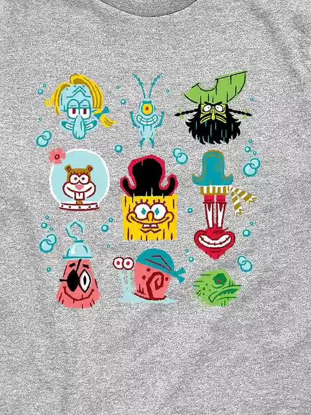 Kinder-T-shirt met korte mouwen en ‘The SpongeBob Movie: Search for SquarePants’-ruitmotief