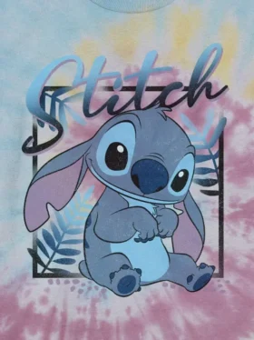 Kinder-T-shirt met Lilo en Stitch-print in tie-dye-stijl