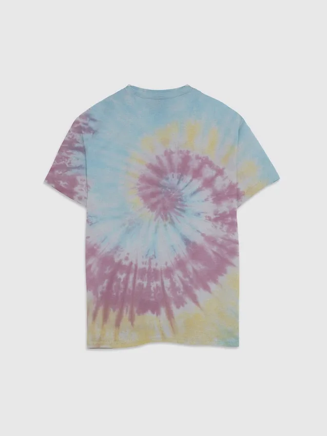 Kinder-T-shirt met Lilo en Stitch-print in tie-dye-stijl