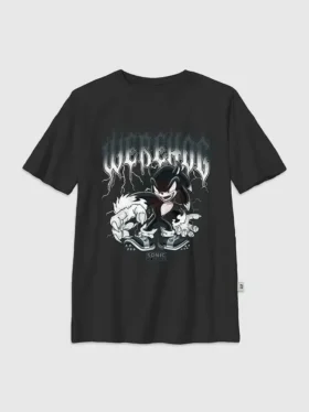 Kinder-T-shirt met metalen afbeelding van Sonic the Hedgehog