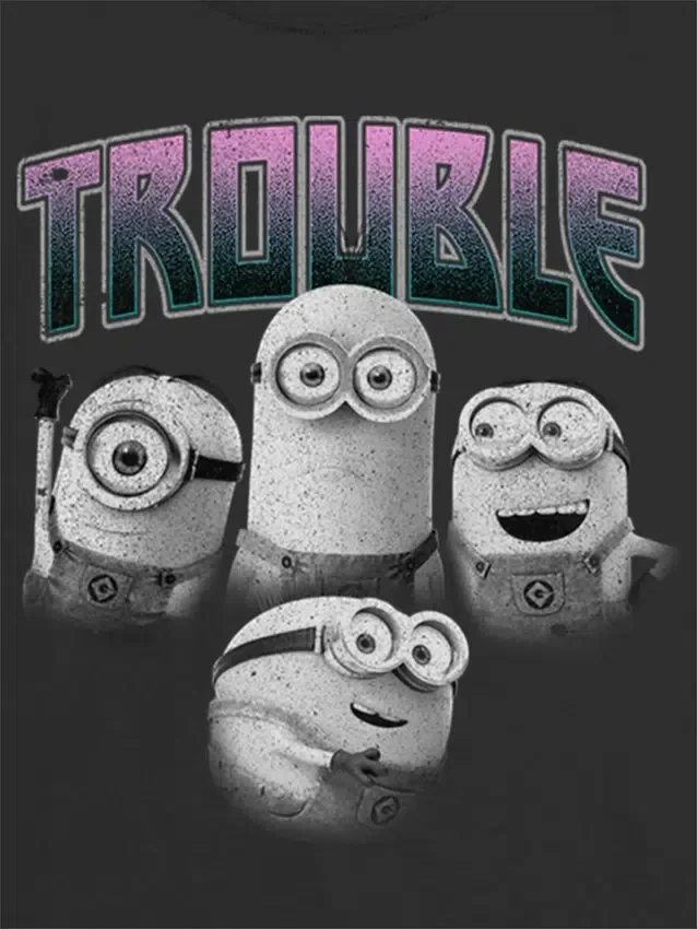 Kinder-T-shirt met Minions-‘Trouble’-afbeelding