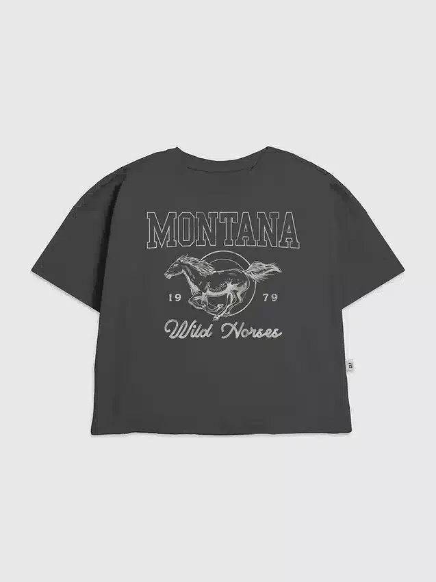 Kinder-T-shirt met ‘Montana Wild Horse’-print