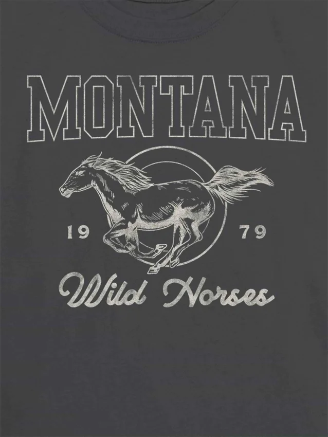 Kinder-T-shirt met ‘Montana Wild Horse’-print