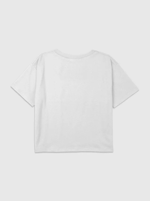 Kinder-T-shirt met MTV-kattenprint, boxy crop-model