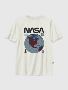 Kinder-T-shirt met NASA Retro Globe-afbeelding