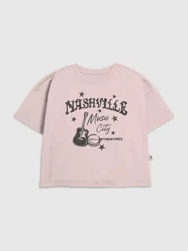 Kinder-T-shirt met 'Nashville Music City'-print