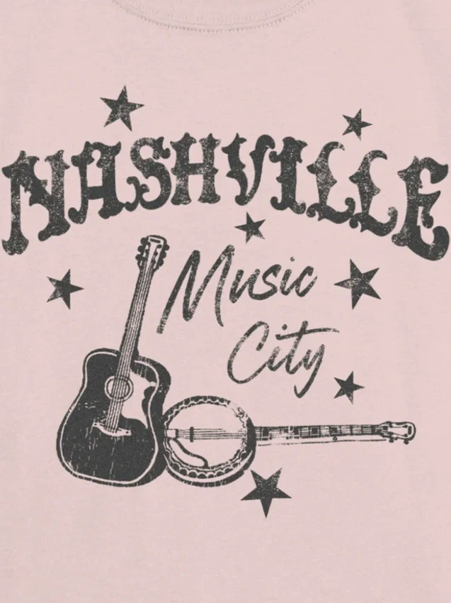 Kinder-T-shirt met 'Nashville Music City'-print