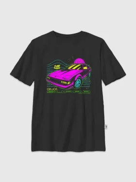 Kinder-T-shirt met neonafbeelding van de Toyota Supra