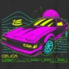 Kinder-T-shirt met neonafbeelding van de Toyota Supra