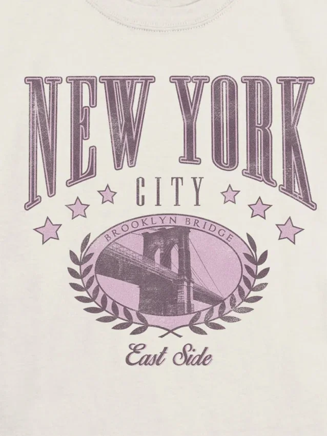 Kinder-T-shirt met New York College-print